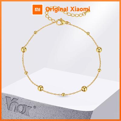 Vnox Женские браслеты на лодыжку из нержавеющей стали с мелкими бусинами, Простая золотистая регулируемая цепочка 21-26 см, Модные ювелирные изделия, Подарки