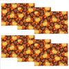 WADORN Flowers Cat Placemats Set of 6, Black Cat Wildflowers Cloth Table Place Mats 11.8x17.7 Inch Non-Slip Linen Washable Table Mats Heat Resistant