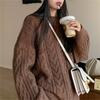 Kuz va qish yangi retro burama pulover ayollar uchun keng moda oddiy universal trikotaj top trendy