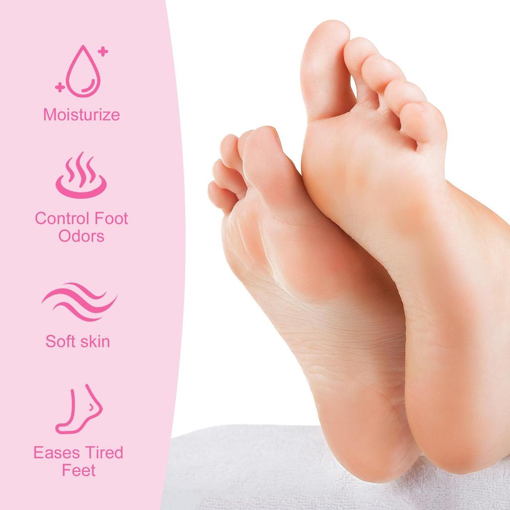 5 Packs Rose Moisturizing Foot Masks - Hydrating & Softening for Rough, Dry, Cracked Skin, Provides Intense Hydration for Silky-Smooth Feet
