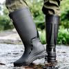 Высокие резиновые сапоги мужские средней высоты нескользящие водные туфли модные уличные резиновые сапоги для рыбалки на толстой подошве водные сапоги терморезиновая обувь