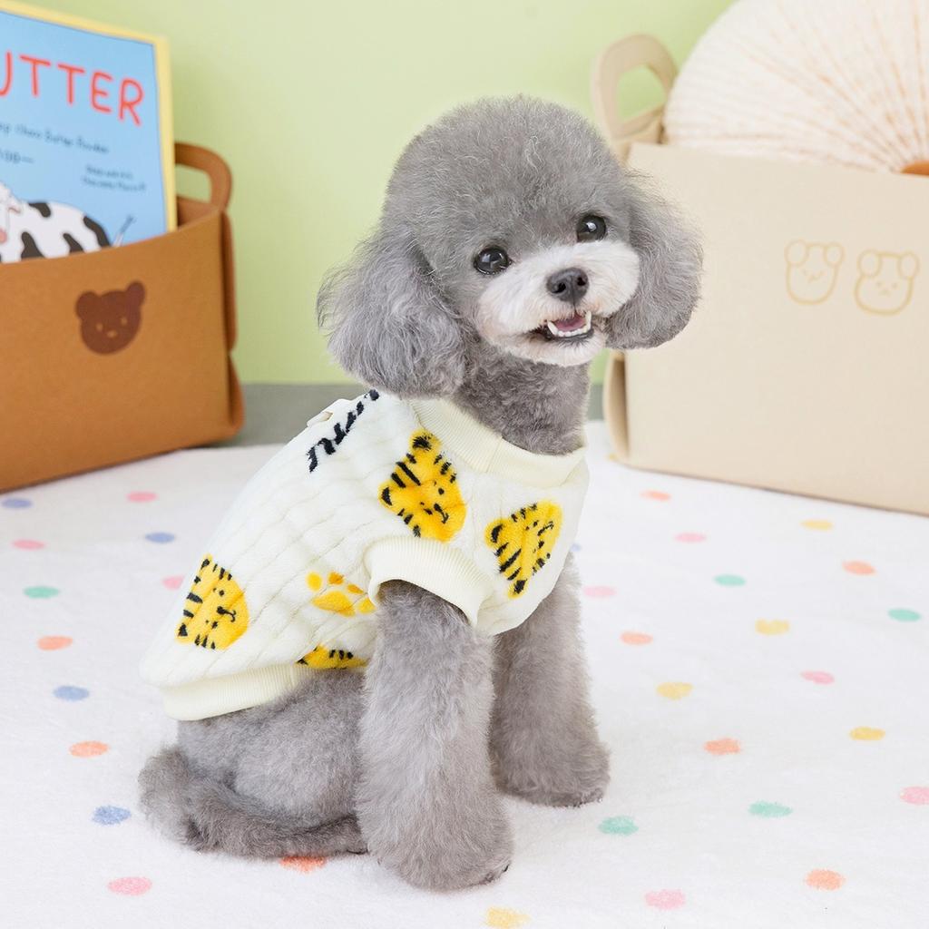 Cat Pet Winter Contrasting Color Plush Vest Clothes Pet Clothing Dog Clothes Pet Nordic Plush Clothes