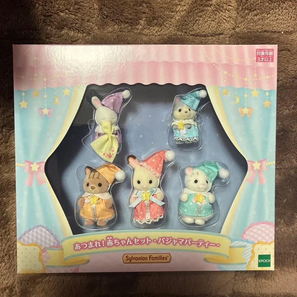 Sylvanian Families Набор для вечеринки в пижамах для малышей Calico Critters EPOCH Япония
