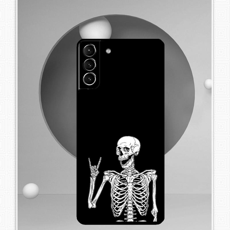 Rock and Roll Skull Cover For Samsung Galaxy S23 S24 Ultra S8 S9 S10 S22 Plus Note 10 20 Ultra S20 S21 FE Case