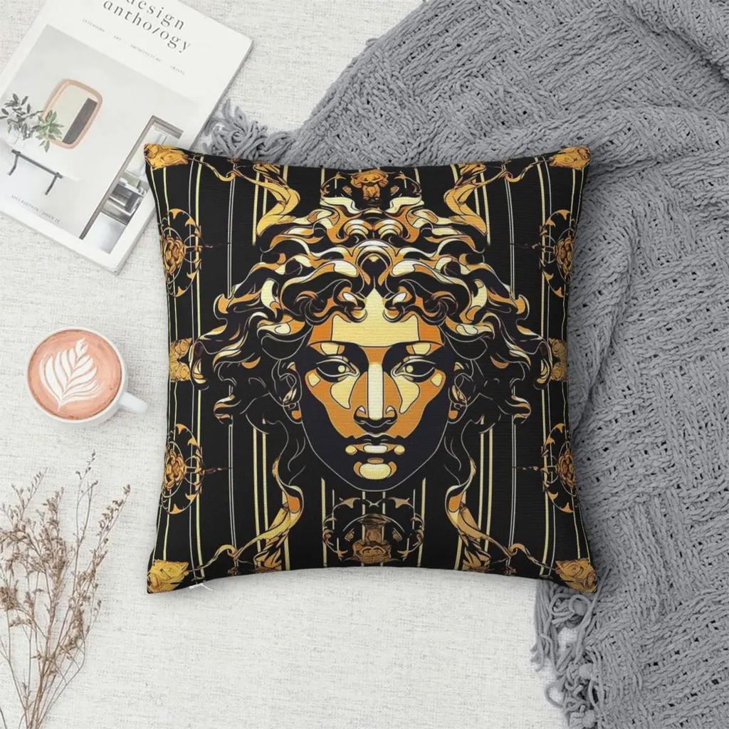 Медуза в древнем креативном художественном стиле Бесшовный узор Наволочка для квадратной подушки Чехлы для подушек Креативная наволочка для кровати "x"