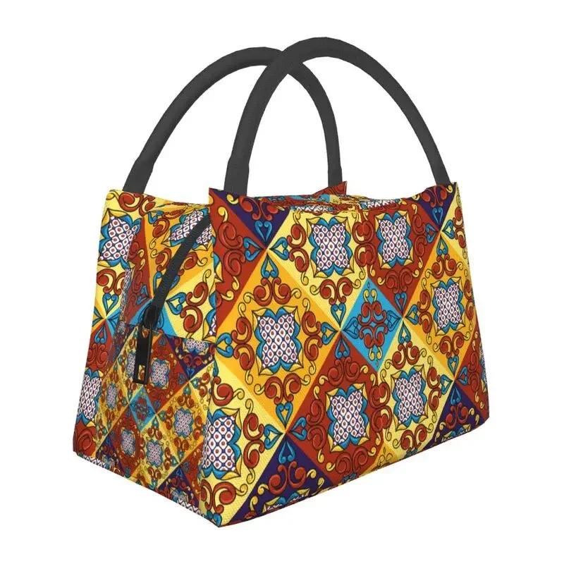 Мексиканский цветок Талавера многоразовый ланч-бокс для женщин герметичный охладитель термоизолированная сумка для обеда офисный рабочий контейнер для пикника