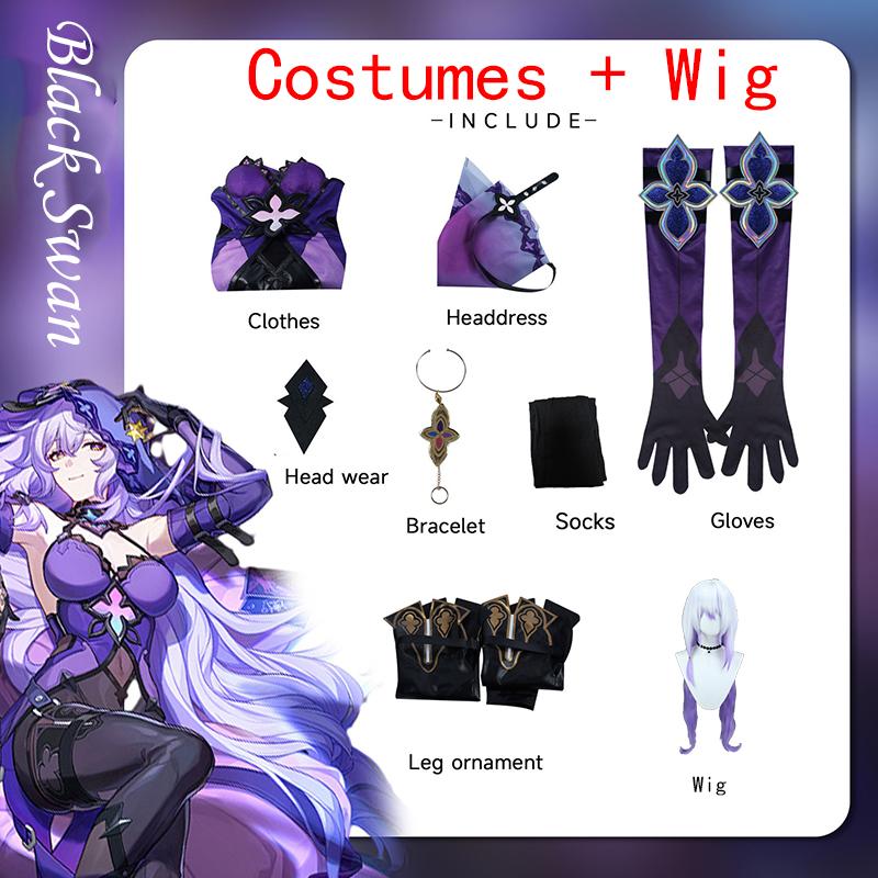 Honkai Impact Black Swan COS костюмы аниме игра одежда свернуть костюмы для косплея