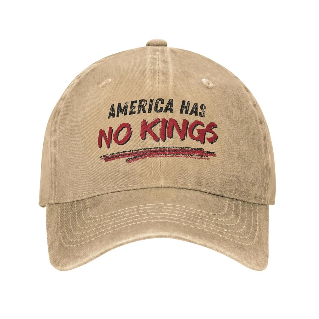 No Kings Baseball Cap Vintage Distressed Washed Snapback Hat Unisex Style Outdoor Activities Adjustable Hats Cap