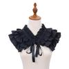 Ретро Многослойный Кружевной Воротник Ложный Галстук Регулируемый Воротник-стойка Декоративная Накидка Плащ Пальто