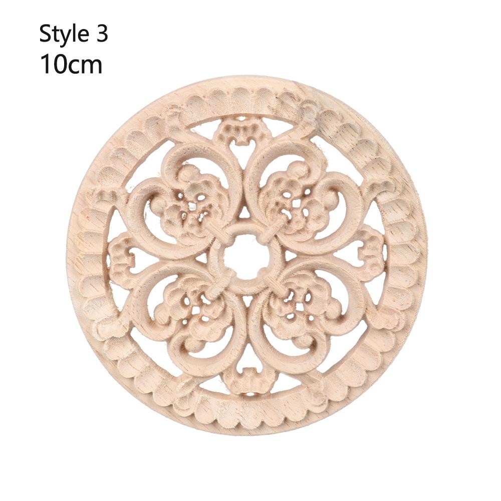 Furniture Parts Wooden Figurines Crafts Wood Carved Woodcarving Decorative Corner Appliques Frame