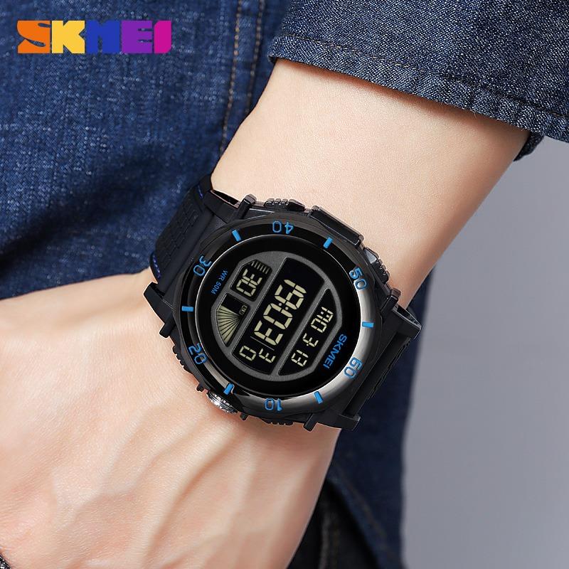 Skmei Часы для мужчин спортивные часы цифровые водонепроницаемые часы обратный отсчет из нержавеющей стали модные наручные часы наручные часы мужские часы 2099