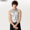 Летние мужские блестящие вечерние майки без рукавов