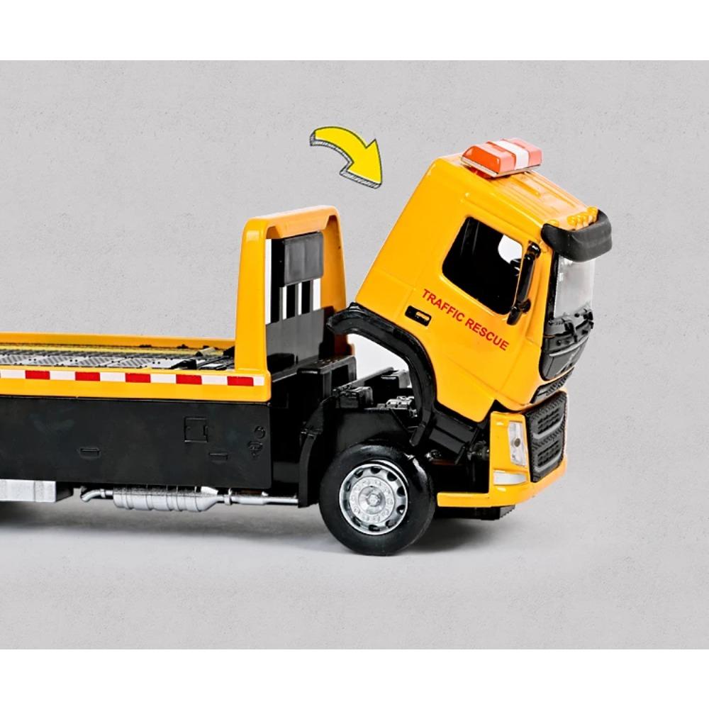1/50 VOLVO Фургон Тип Сплав Модель Прицепа Симуляция Металлический Автовоз Эвакуатор Грузовик Игрушка с Инерционным Движением Звуком и Светом