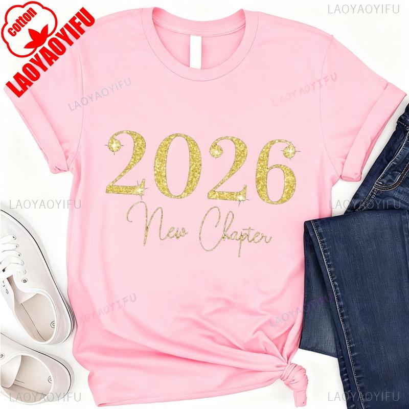 Happy New Year Shirt Hello 2026 Shirt Funny New Years Casual Outdoors Crew Neck Fashion High Quality Cotton Shortsleev Tees