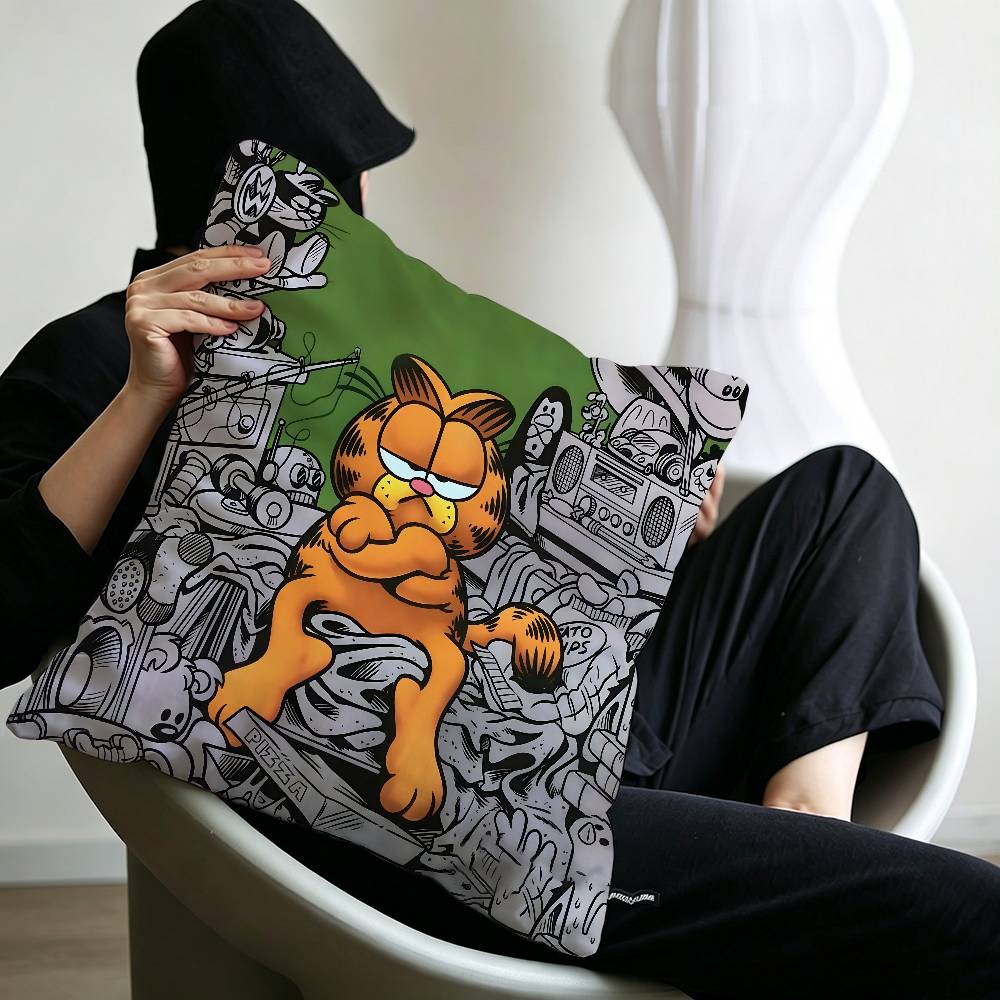 Cartoon garfield Cute cat Pillow Cushion Cover Pillowcase Living Room Sofa Home Decor Customized