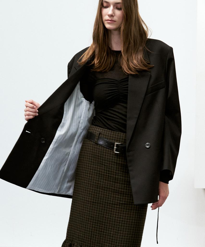 Sigreat Oversized Double Blazer_Black