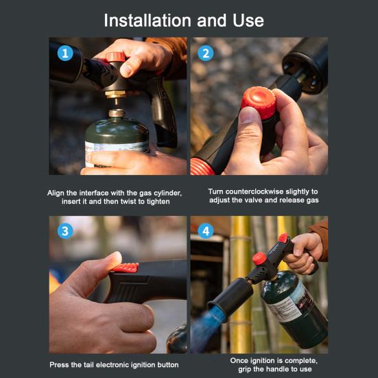 Yousheng Пропановая горелка с предохранителем, регулируемым пламенем, костровая горелка для уличного барбекю и выжигания сорняков, поджигатель древесного угля (Нет бака)