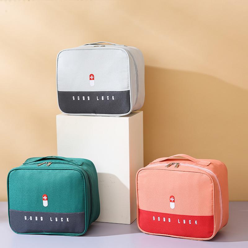 Medicine Storage Bag Large Capacity Portable Handheld Medicament Carrier Case for Home Travel