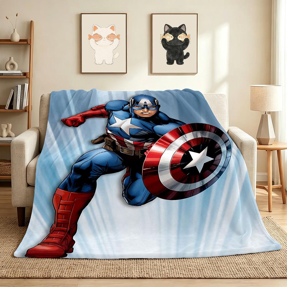 Captain America Flannel Blanket Throw Blanket Soft Warm Sofa Bed Camping Car home Decor Unique Christmas Gift C9301409