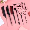 6/10Pcs Hair Styling Comb Set Teasing Hair Brush Triple Teasing Comb Rat Tail Combs Edge Brush Hair Tail Tools Braid Tool Loop