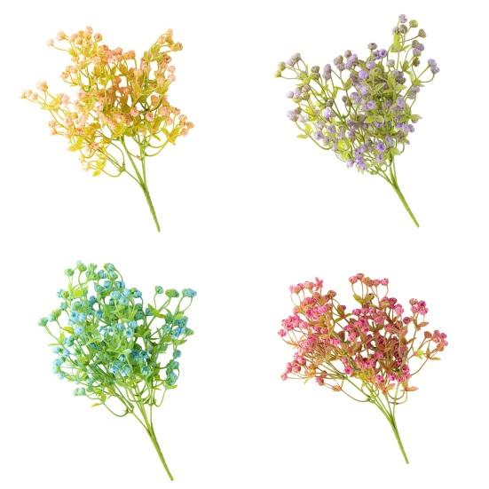 1 ветка, искусственный цветок, не засохший, декоративный, красочный, практичный, 5 вилок, 150 голов, имитация букета гипсофилы, реквизит для сцены