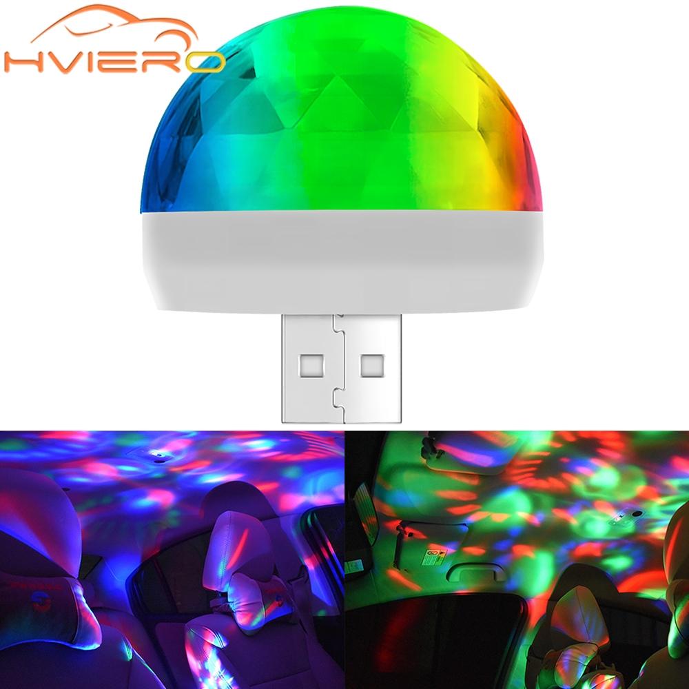 Автомобильный USB Ambient Light DJ RGB Mini Красочный музыкальный звуковой свет USB-C Интерфейс Apple Интерфейс Праздничная вечеринка Караоке