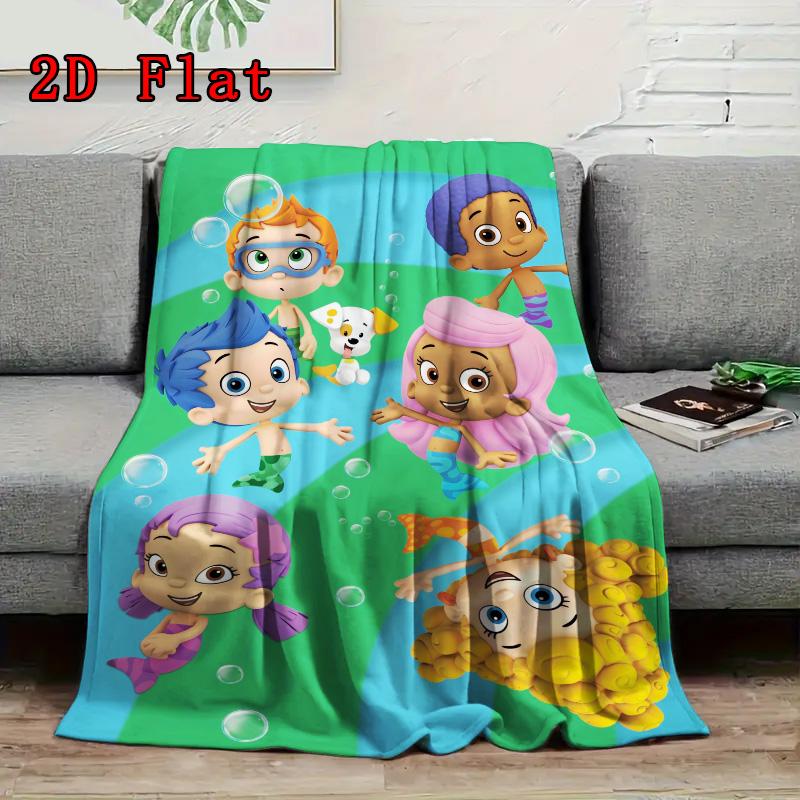 Bubble Guppies Inspired 2D Flat Pattern Flannel Blanket High quality All Seasons Warmth and Comfort Perfect for Christmas Gifts.PMT0914291