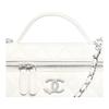 Chanel 25b Звездная Серия Классический Логотип Кожа с Частицами Серебряная Цепь Сумка через Плечо Ручная Сумка Для Женщин Белый