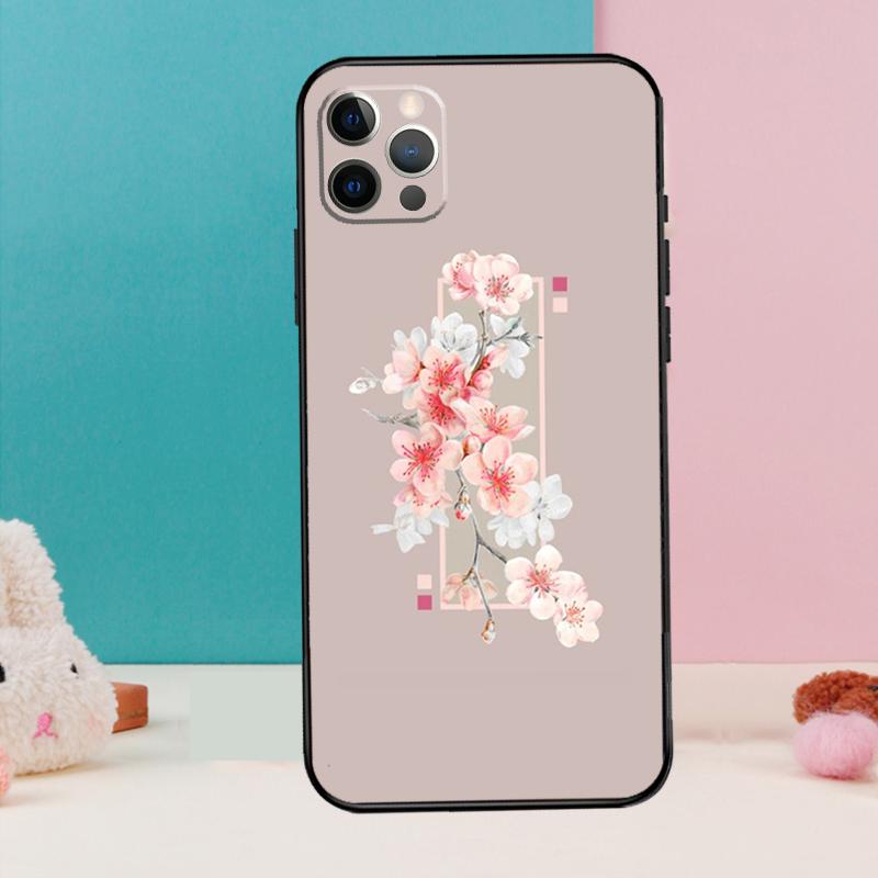 Эстетичный Цветочный Чехол Для Телефона Для iPhone 17 Air 16 15 13 12 11 14 Pro Max 12 13 mini 15 16 Plus 16e Чехол