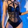 Новый ПУ Боди с бретелями для похудения, сексуальное модное нижнее белье для женщин