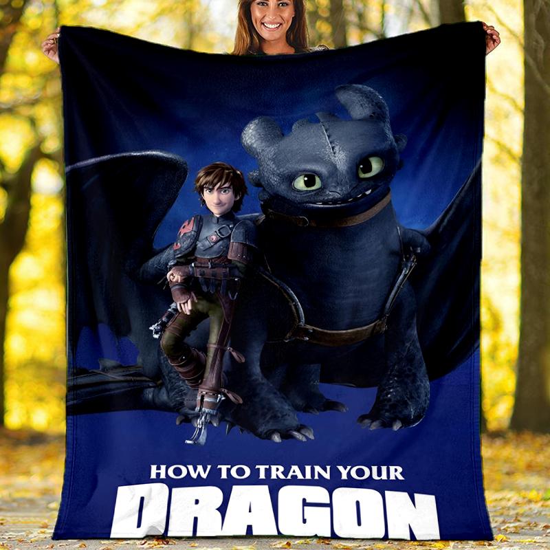 Dragon Theme Printed Blanket Perfect For Couch Bed Travel Outdoor Use Machine Washable Cozy Durable