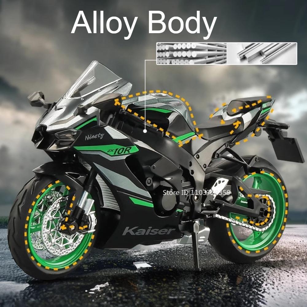 1:12 Кавасаки NIJIA ZX-10R KX450 Модель Мотоцикла Игрушки Сплав Литье под Давлением Звук Свет Амортизация Украшение Мотоциклы Подарки для Детей