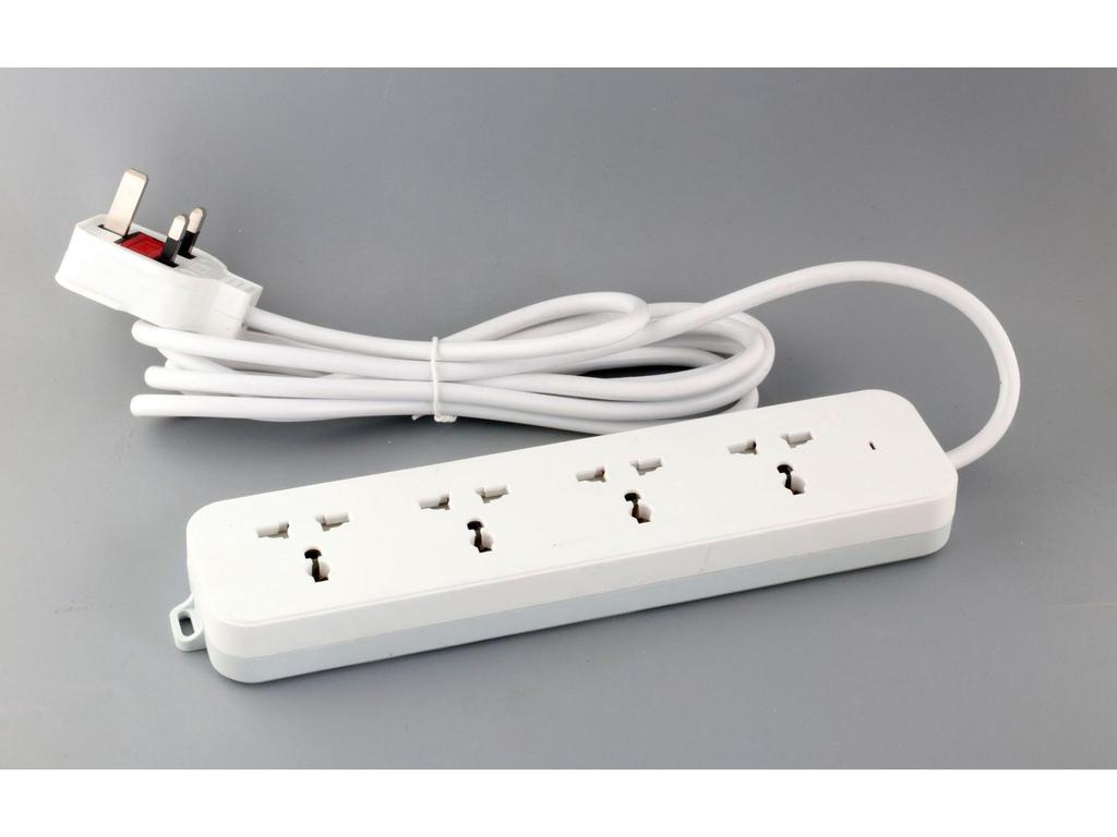 British Style 13A Power Strip with UK Sockets, 3m Cord, Ideal for Southeast Asia