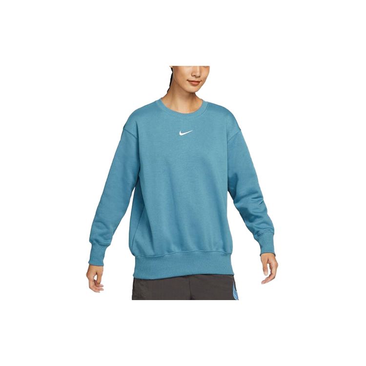 Nike Свитшот с логотипом, круглым вырезом и длинным рукавом, повседневный, женский, синяя толстовка DQ5734-440