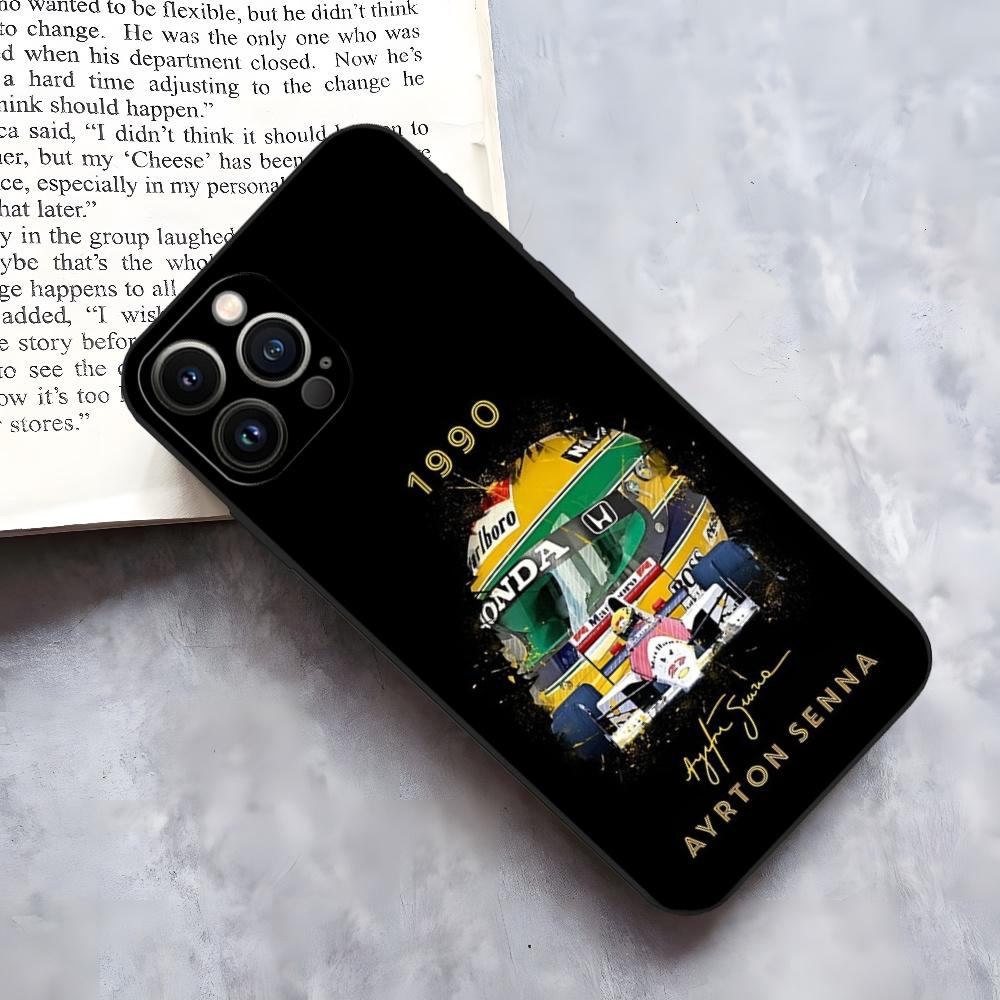Чехол для телефона Ayrton Senna F1 для iphone 15 14 Pro 13 Mini 11 12 Max Xr X Xs 8 Plus Ударопрочная задняя крышка