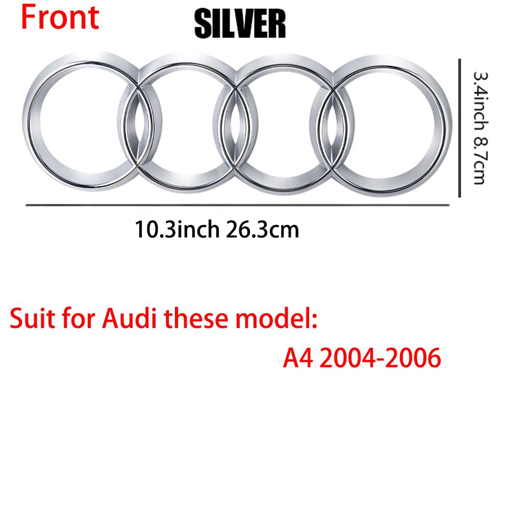 4 Rings Logo ABS Car Front Grille Hood Emblem Rear Trunk Badge Sticker Valve For Audi A3 A4 B8 8P A5 A6 A7 A8 Q2 Q3 Q5 Q7 Sline