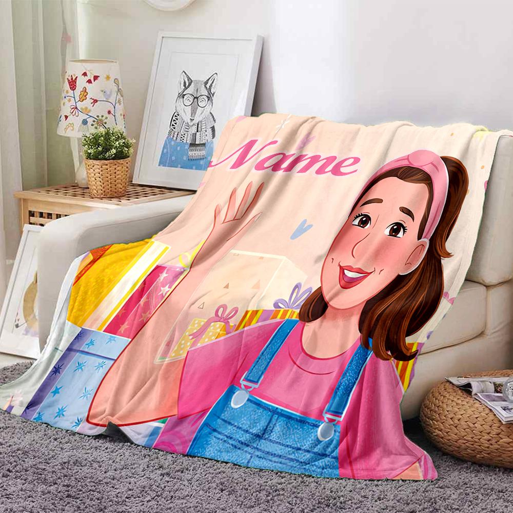 Customiz Name Personality Ms. Rachel Blanket Soft &Warm Sofa Office Bed Travel Lunch Break Blanket, Gift Suitable All Seasons