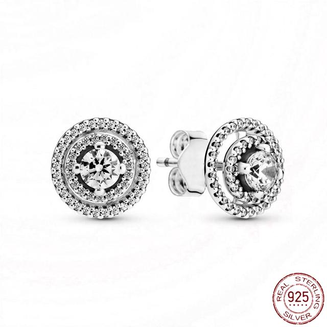 Серьги из стерлингового серебра 925 пробы, настоящее большое сердце, циркон, круглые серьги-кольца для женщин, модные серебряные серьги, ювелирные изделия, подарок