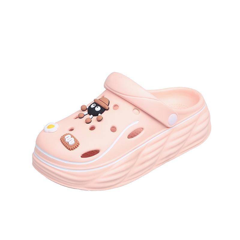 Обувь Hole Shoes Женские домашние нескользящие тапочки с толстой подошвой для улицы Сумка Головные тапочки Интернет-знаменитости Ева Наступая на дерьмо сандалии