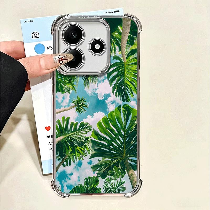 Летние растения Зеленый лист Мягкий чехол для телефона Для Xiaomi Poco X7 X8 Pro Max X6 X5 X3 F8 Ultra F7 M8 M7 M5S Redmi 15C 15A 15 14C 13C 1