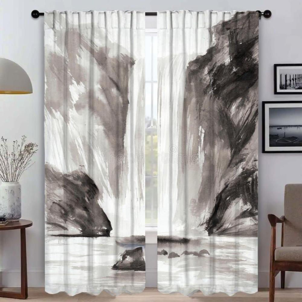 Кухонные шторы для гостиной, занавеска с красочным рисунком, украшение на Хэллоуин, перегородка, тюль для спальни, затемняющие шторы для детей