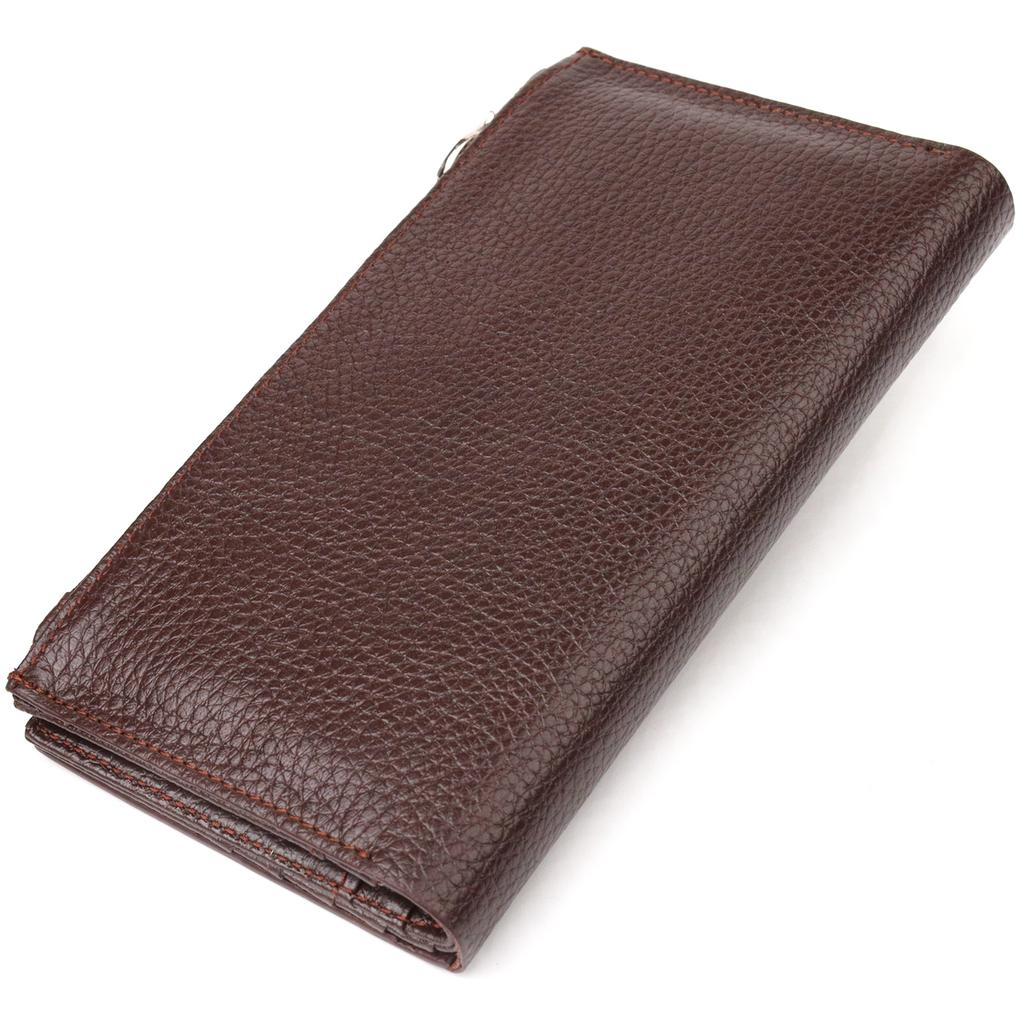 Стильный Женский вертикальный кошелек из натуральной кожи CANPELLINI Wallet 21642 Коричневый