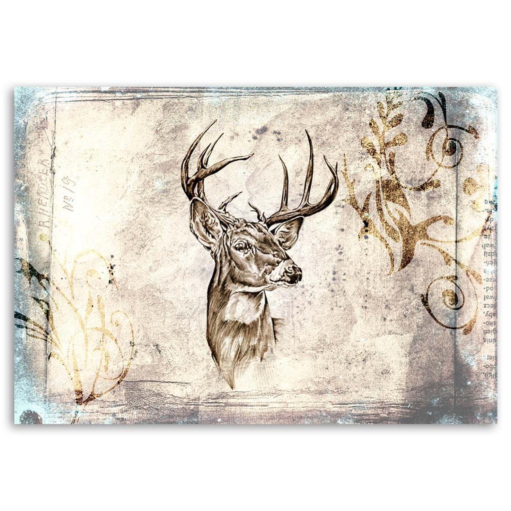 Canvas print, Sketch of a deer's head
