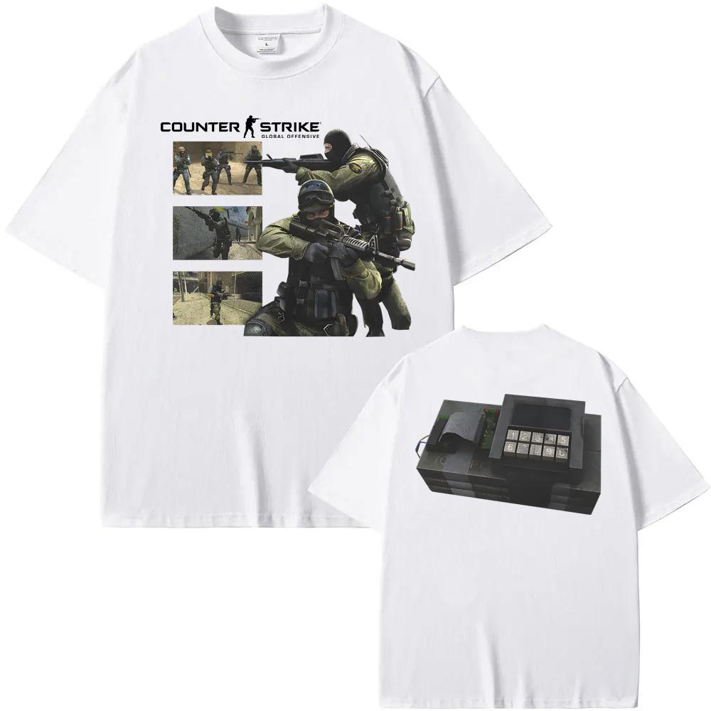 Футболка Counter Strike Source Винтажная уличная футболка Y2K Высококачественная игровая футболка ВеснаЛето Повседневная удобная хлопковая футболка