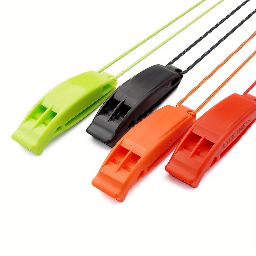 4pcs Emergency Whistles with Reflective Lanyard, Coach Referee Whistle, Sports Whistles, Safety Whistle, Loudly Shrill, for Outdoor Sport Competitions