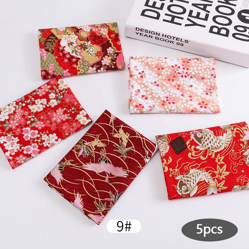 5 шт. Разноцветная хлопчатобумажная ткань для одежды для кукол ручной работы, мелкая цветочная ткань, набивная ткань, материал для пэчворка ручной работы, сделай сам