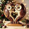 Unique Wood Art for Home Wooden Animal Ornament with Stable Base, Double Layer Carved Figurine, Holiday Commemorative Gifts Heart Shape Sculpture