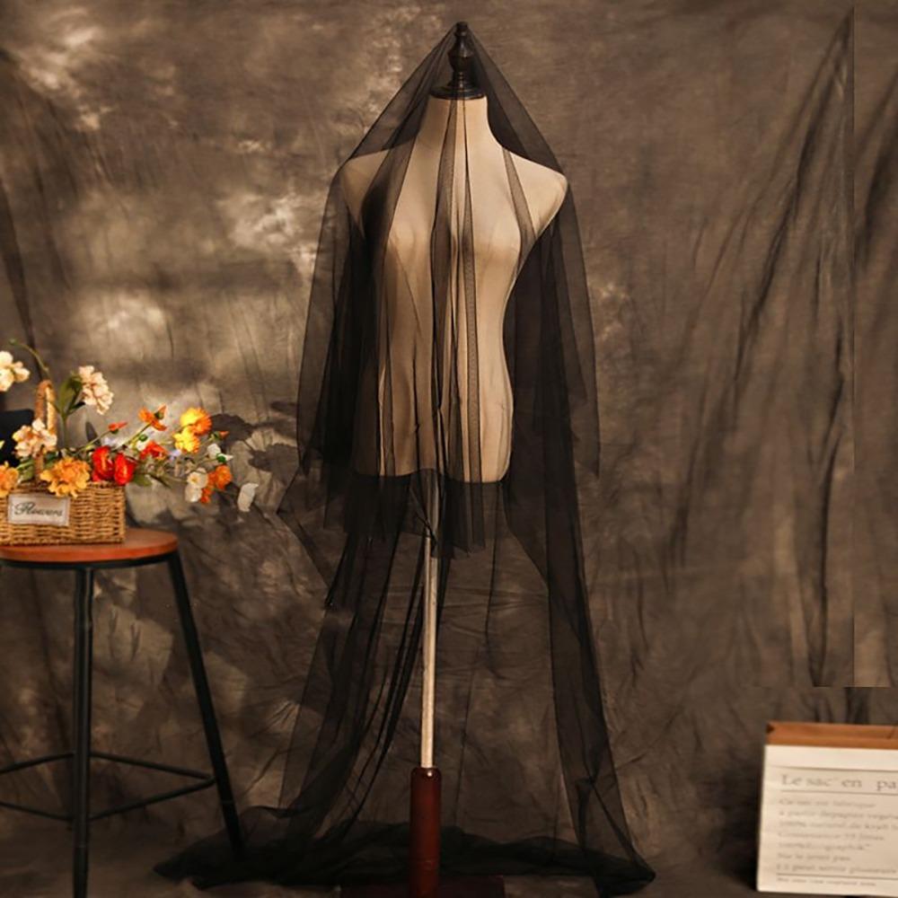 Новая однослойная свадебная фата белая длинная женская тюлевая простая элегантная свадебная фата