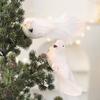2 Pcs Artificial Simulation Birds Ornament Glitter Feathered Bird Christmas Tree Ornaments Clip Foam Fake Birds for Wreath Garland Crafts Tree Decor