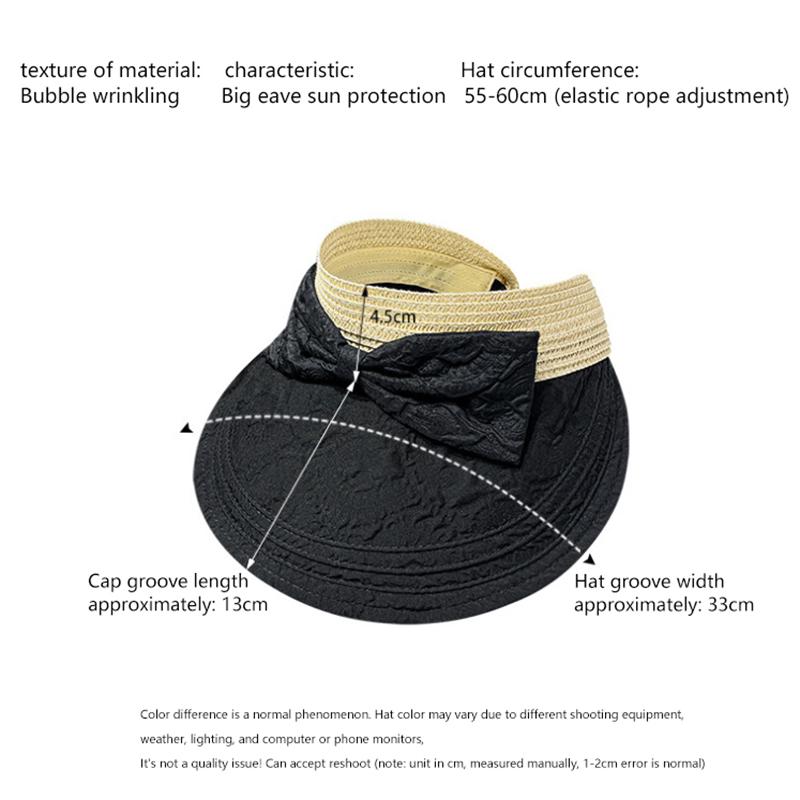 Летняя маленькая свежая женская соломенная косичка маленькая плиссированная пустая шляпа с бантом козырек большая подвесная шляпа от солнца с солнцезащитным кремом